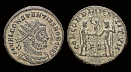 Constantius I Chlorus AE Antoninianus Constantinus Receiving Victory On Globe - La Tetrarchía Y Constantino I El Magno (284 / 307)