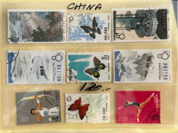 CHINA LOT OF STAMPS, HYDRALLIC  MACHINNERY, SPORTS, BUTTERFLIES, MOUJTERING. - Lots & Serien