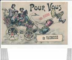 Superbe Carte Fantaisie Pour Vous Ces Fleurs De VAUMOISE ( Attelage En Forme De Cygne Avec Papillons ) Peu Courante - Vaumoise