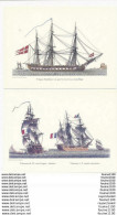 Lot De 4 Cartes Format 17 X 12,5 Cm Bateau Dessiné Et Gravé Par Baugean Galiote Frégate Suédoise Vaisseau ( Recto Verso - Altri & Non Classificati