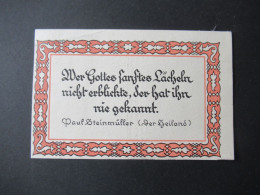 1925 Schweiz Spruchkarte  "Wer Gottes Zartes Lächeln Nicht Erblickte..." Paul Steinmüller Deutscher Seele Aufbau - Storia Postale