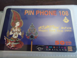 THAILAND USED   CARDS PIN 108 HAPPY NEW YEAR 1998 - Thaïland