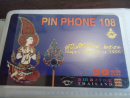 THAILAND USED   CARDS PIN 108 HAPPY NEW YEAR 1998 - Weihnachten