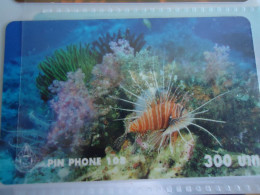 THAILAND USED CARDS PIN 108 FISH FISHES UNITS  300 - Pesci