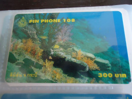 THAILAND USED CARDS PIN 108 FISH FISHES UNIT 300 - Peces