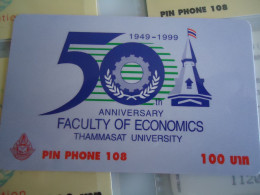 THAILAND USED CARDS  CARDS PIN 108 ECONOMICS UNIVERSITY - Thaïland