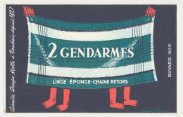 Buvard 21 X 13.5 Linge éponge 2 GENDARMES Buvard N° 5 Groupe Motte à Roubaix D'après Frezin - Textile & Vestimentaire