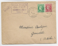 MAZELIN 1FR+2FR LETTRE CHARMES ARDECHE 8.12.1948 AU TARIF IMPRIME - 1945-47 Cérès Van Mazelin