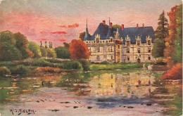 PEINTURES & TABLEAUX - Château D'Azay Le Rideau - Carte Postale Ancienne - Malerei & Gemälde