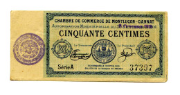 50 Centimes Chambre De Commerce De Montluçon-Gannat Postdaté Et Talon - Chambre De Commerce
