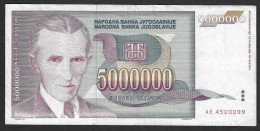 Jugoslavia - Banconota Circolata Da 5.000.000 Dinari P-121a - 1993 #19 - Yougoslavie