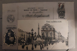 BRUXELLES - CPA MANDAT POSTE DE BRUXELLES 1906 - PLACE DE BROUCKERE - BELLE CPA - Piazze