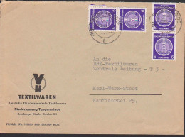 Tangermünde 30.9.54 Letzttagbeleg Vor Portosenkung Am 1.10.54, 6 Pfg.  D2(4) Auf Fernbrief - Storia Postale