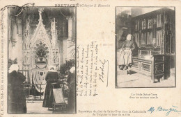 FRANCE - Bretagne - Le Lit De Saint Yves Dans Sa Maison Natale Exposition Du Chef De Saint Yves - Carte Postale Ancienne - Bretagne