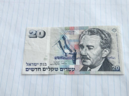 Israel-20 NEW SHEQALIM-MOSHE SHARET-(1993)(574)(LORINCZ/FRENKEL)-(3125646135)-without A Circle-wrinkle-used - Israel