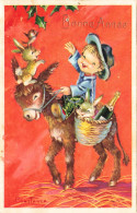 FÊTES ET VOEUX - Constanza - Bonne Année - Enfant Sur Un âne Avec Du Champagne - Lapin - Carte Postale - New Year