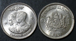 Thailand Coin 1 Baht 1961 King Queen Return From Europe Y83 - Thaïlande