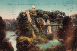 FRANCE - Paris - Parc Des Buttes Chaumont - Le Pont Suspendu - Le Lac Et Le Belvédère - Carte Postale Ancienne - Autres Monuments, édifices