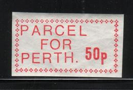 GREAT BRITAIN GB 1971 POSTAL STRIKE MAIL PARCEL FOR PERTH 50p RED ON WHITE ISSUED STAMP NHM - Local Issues