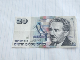 Israel-20 NEW SHEQALIM-MOSHE SHARET-(1993)(582)(LORINCZ/FRENKEL)-(2773002780)-without A Circle-Fold-XXF    -used - Israël