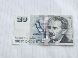 Israel-20 NEW SHEQALIM-MOSHE SHARET-(1993)(584)(LORINCZ/FRENKEL)-(2728191393)-without A Circle-Fold-XXF-used - Israël