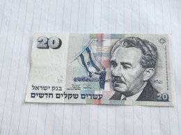 Israel-20 NEW SHEQALIM-MOSHE SHARET-(1993)(585)(LORINCZ/FRENKEL)-(2857535010)-without A Circle-Fold-XXF-used - Israël