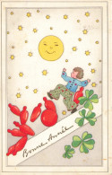 FETES & Vœux - Bonne Année - Soleil - Etoile - Trèfles à Quatre Feuilles - Carte Postale Ancienne - Nieuwjaar