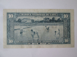 Laos 10 Kip 1957 Banknote,see Pictures - Laos