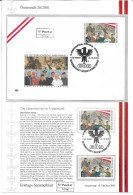 1647b: Österreich 2001: Arbeitswelt öffentlicher Dienst, Beamte **/o Sowie FDC Mit Beschreibungsblatt Im Format A5 - Police - Gendarmerie