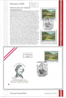 1647o: Österreich 2001: Unesco- Weltkulturerbe Semmering **/o Sowie FDC Mit Beschreibungsblatt Im Format A5 - Semmering