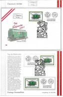 1647r: Österreich 2001: Eisenbahn, Tag Der Briefmarke **/o Sowie FDC Mit Beschreibungsblatt Im Format A5 - Storia Postale