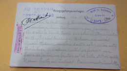 WWI KRIEGSGEFANGENENDUNG  LIMBURG LAHN  GEFANGENEN  CAMPS DE PRISONNIERS CACHET AU TRAVAIL - Prisoners Of War Mail