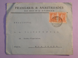 AP0  GRECE   BELLE LETTRE  1931 ATHENES A BORDEAUX    FRANCE + PAIRE DE  TP  +AFF. INTERESSANT+++ - Storia Postale