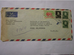 Lettre  D'iran Par Avion Pour Les Usa Timbres Stamps Sha D'iran 1960 - Iran