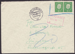 P37, 2 Ganzsachenausschnitte Als MeF Auf Bedarfsbrief "Coburg", 1960, Nachgebühr - Cartoline - Usati