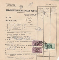 RICEVUTA CON PACCHI POSTALI 1955 (EX828 - Postpaketten