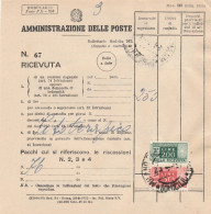 RICEVUTA PACCHI POSTALI 1955 (EX677 - Postpaketten