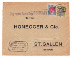 Cover 1918 Amsterdam Nederland Netherlands Expresse Bestelling Hirschel & Hartog St. Gallen Switzerland Honegger & Cie - Cartas & Documentos