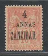 ZANZIBAR - N°26A * (1896-1900) Surcharge Imprimée En 2 Tirages - Unused Stamps