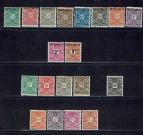 Haute-Volta. 1920-28. Timbres-Taxe N° 1/8 - 9/10 - 11/20 (sauf 15). - Portomarken