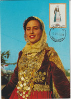 GRECE - 1972 - CARTE MAXIMUM - COSTUMES TRADITIONNELS MEGHARA ! - Cartes-maximum (CM)