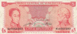 BANCONOTA VENEZUELA 5 VF (HB398 - Venezuela