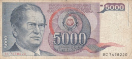 BANCONOTA JUGOSLAVIA 5000 VF (HB393 - Yougoslavie