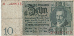 BANCONOTA GERMANIA WEIMAR 10 VF (HB853 - 10 Mark