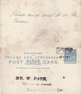 NEW ZEALAND 1892 POSTCARD SENT FROM WELLINGTON - Cartas & Documentos