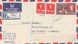 KENYA/TANGANYIKA/UGANDA - REGISTERED AIRMAIL 1961 NAIROBI - BAD NAUHEIM/DE / 654 - Kenya, Oeganda & Tanganyika