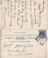 NEW ZEALAND 1892 POSTCARD SENT FROM WELLINGTON - Covers & Documents