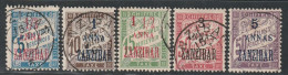 ZANZIBAR - TAXE : N°1/5 Obl (1897) Taxe Surchargé - Used Stamps