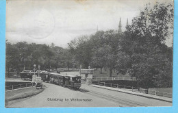 Sluisbrug Te Weltevreden-Indonesia-1909-Tram-Tramway-Strassenbahn-Stamp-Nederlandsch Indië-JAVA-5c-"Weltevreden-1909" - Indonésie