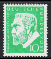 1955. DEUTSCHE BUNDESPOST 100. Geburtstag Von Oskar Von Miller 10 Pf. Hinged.  (Michel 209) - JF539117 - Ungebraucht